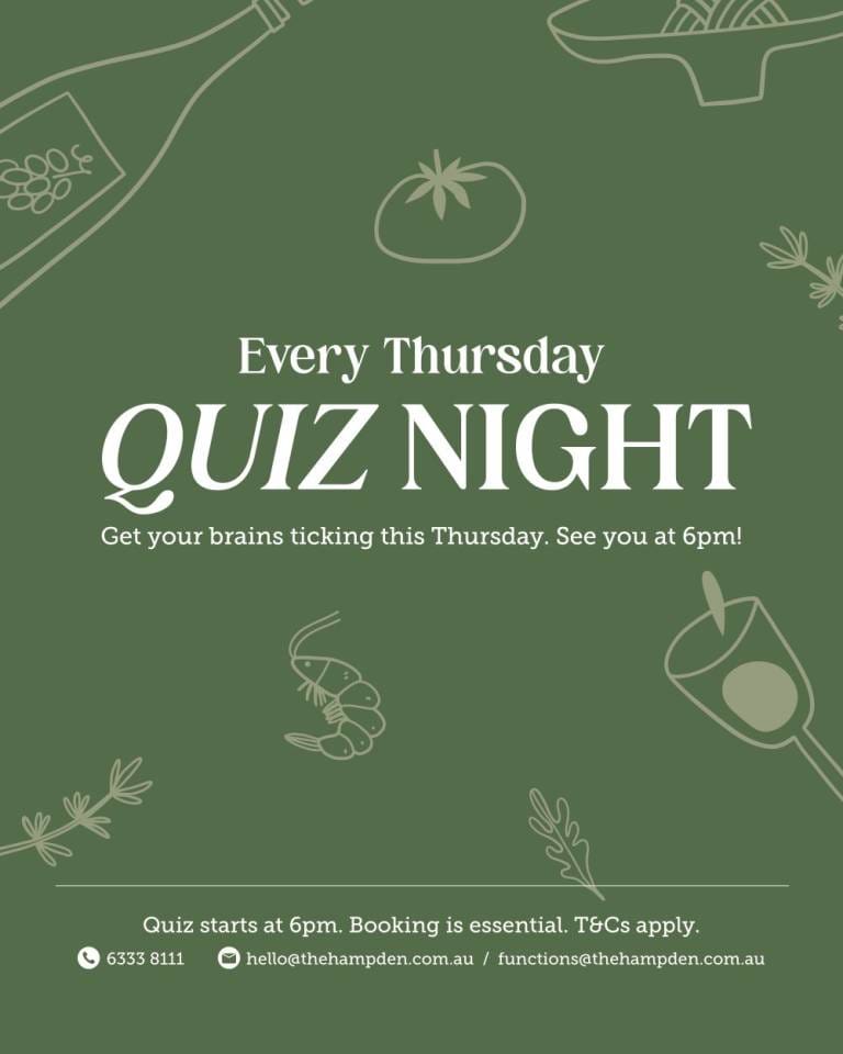 Thursday Quiz Night - Get your brains ticking starting 6pm